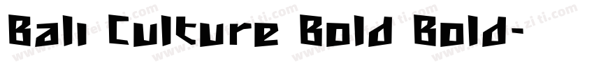 Bali Culture Bold Bold字体转换
